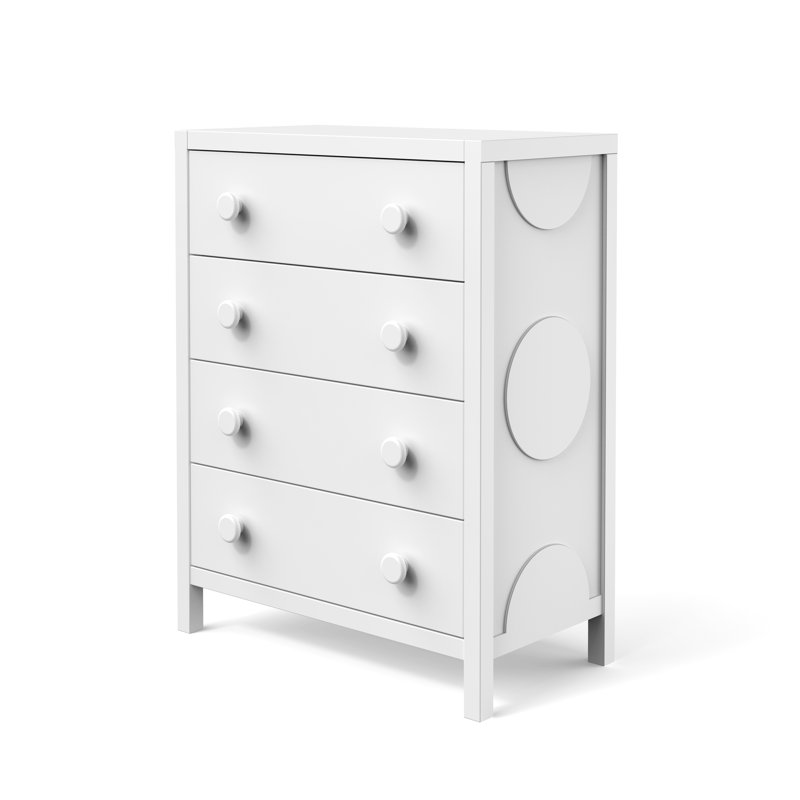 Commode 4 tiroirs Orbit, Blanc mat