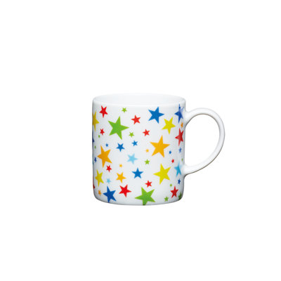 KitchenCraft 80ml Porcelain Multi Stars Espresso Cups