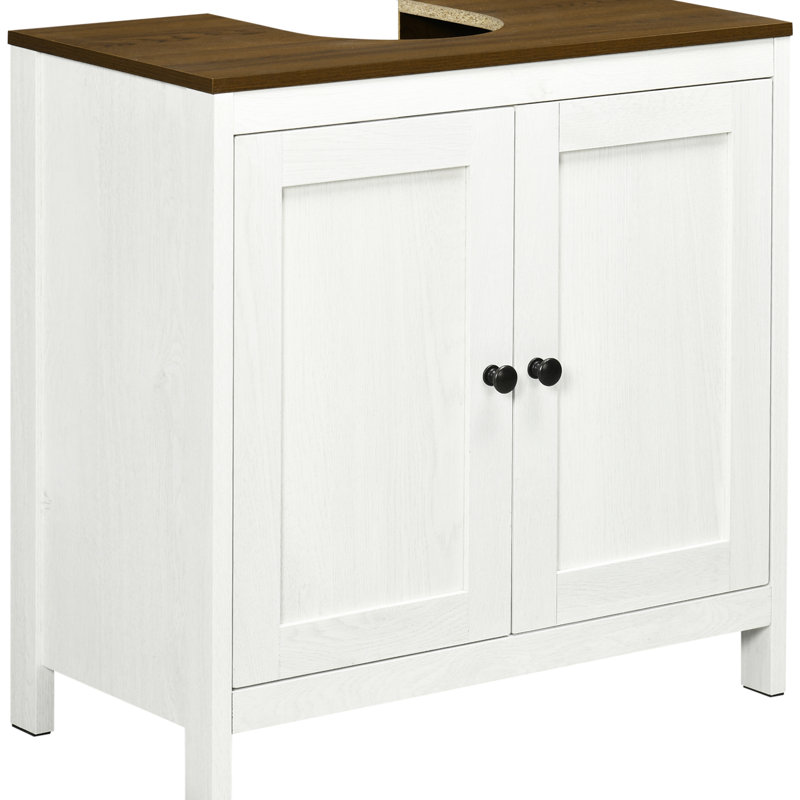 Meuble de salle de bain sur pied sous lavabo, tablette réglable, meuble à double porte, sur pied, lavabo, matériaux