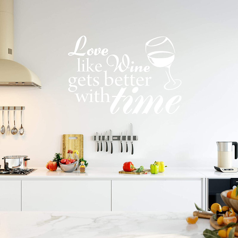 Adhésif décoratif «Love Like Wine Gets Better with Time», Blanc