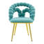 Ensemble de 2 chaises de salle à manger en velours bleu sarcelle avec pieds dorés, chaises d'appoint rembourrées pour la salle à manger et la cuisine-2110280088-2110280089