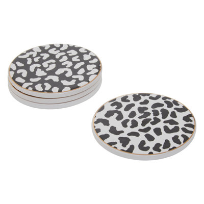 Hilda Stoneware Round 4 Piece Coaster Set