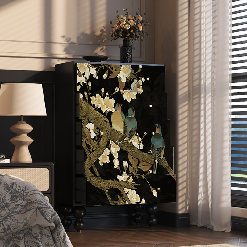 Elegant Storage Cabinet with Walnut Frame