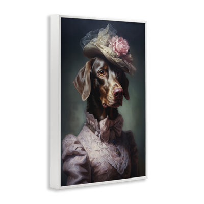 Chocolate Lab Victorian Era Framed Giclee, design by Wumples
