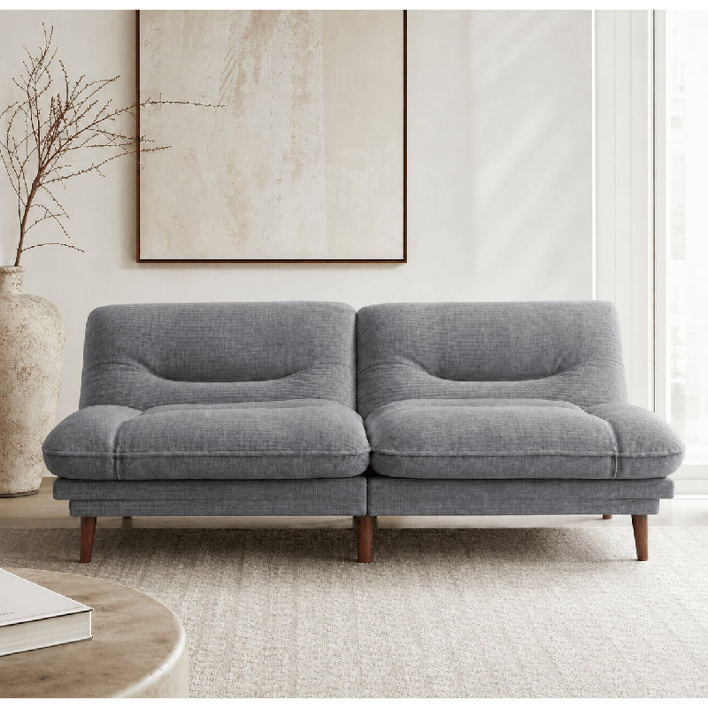 Canapé FUTON avec côtés et dossier réglables, Gris