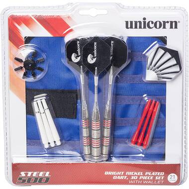 Unicorn High-Quality, Recreational Steel 400 Dart Set Includes Tips,  Barrels, Shafts, Flights, and Flight Protectors 