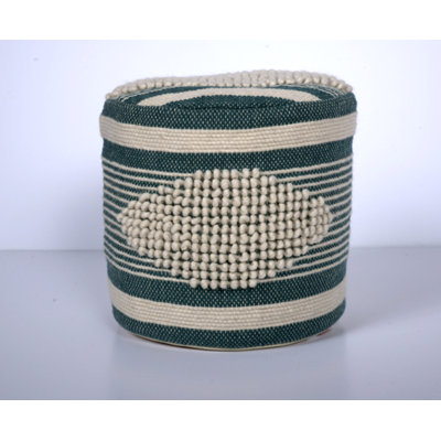 Handcrafted Fabric Cylindrical Pouf