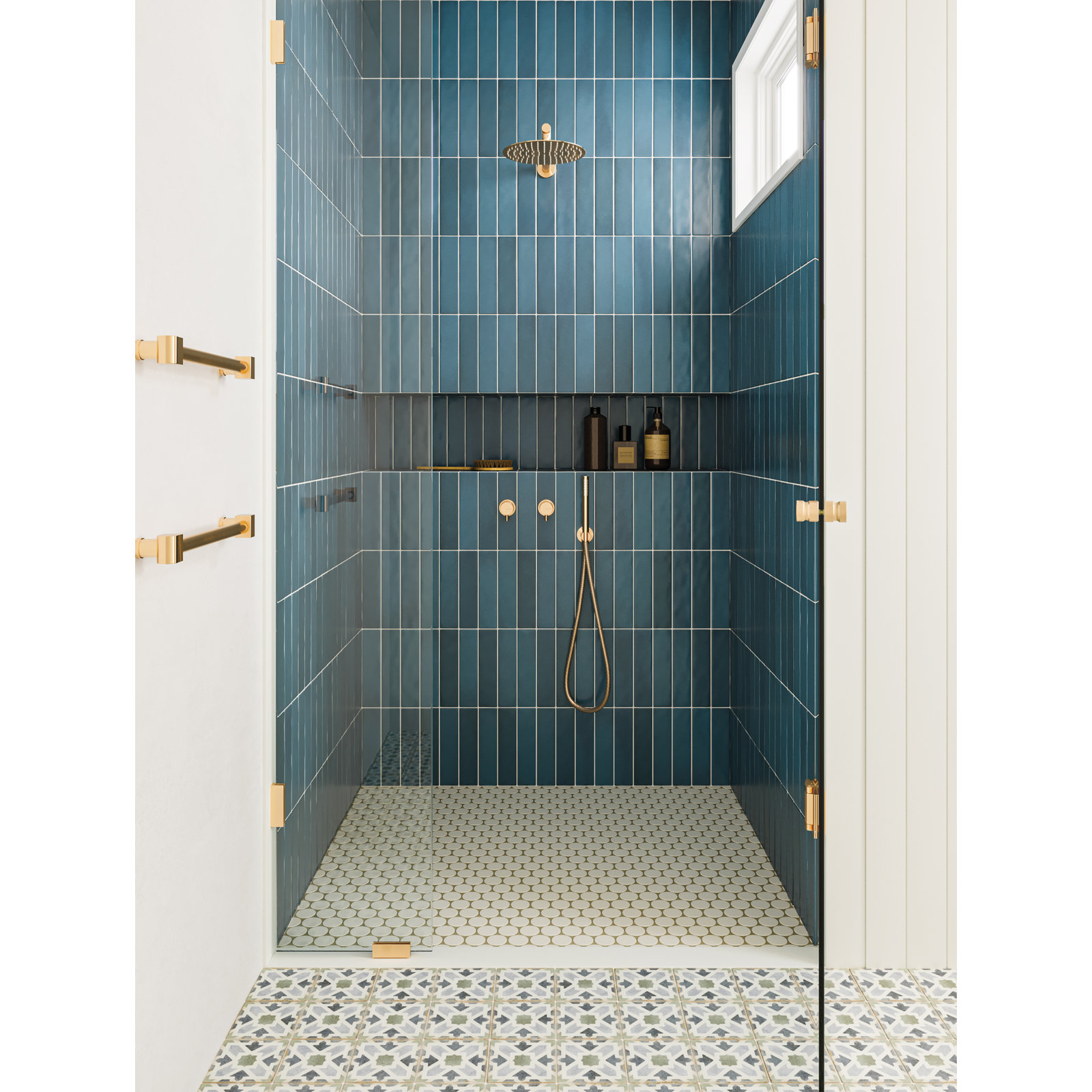 Makoto 2.5" x 10" Ceramic Tile, Arashi Blue