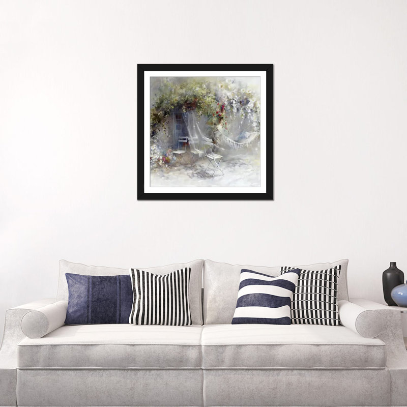«Just Peace», reproduction sur toile, H 16 po x l 16 po x P 1 po, Papier d'art encadré noir, Blanc