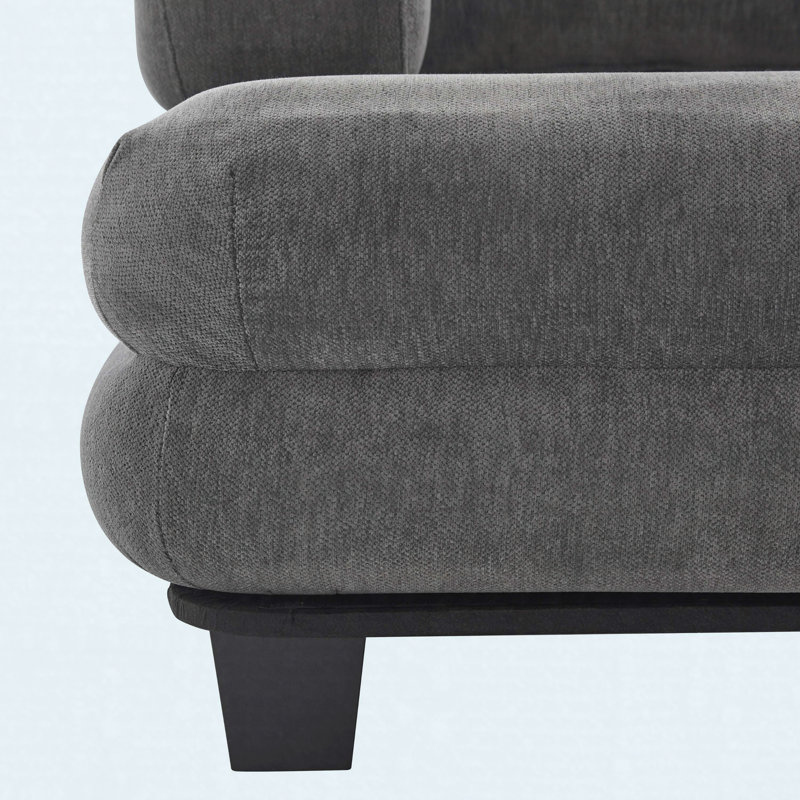 Canapé-lit rembourré surdimensionné en chenille surdimensionné de 52,4 po, Grey