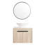 Meuble-lavabo mural moderne 24 po avec chêne blanc, lavabo vasque en céramique, armoire à fermeture en douceur, style flottant, 2 portes de rangement, grand espace, lavabo, porte en chêne à fermeture en douceur, poignées en métal,