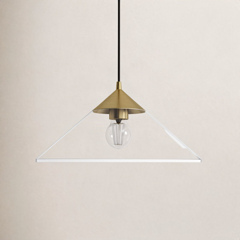 Johnson 1 - Light Single Pendant, Brushed Gold/Clear Glass