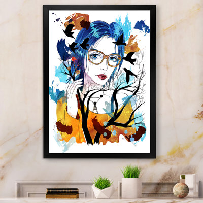 Grunge Girl And Nature Portrait " Grunge Girl And Nature Portrait " Painting Print