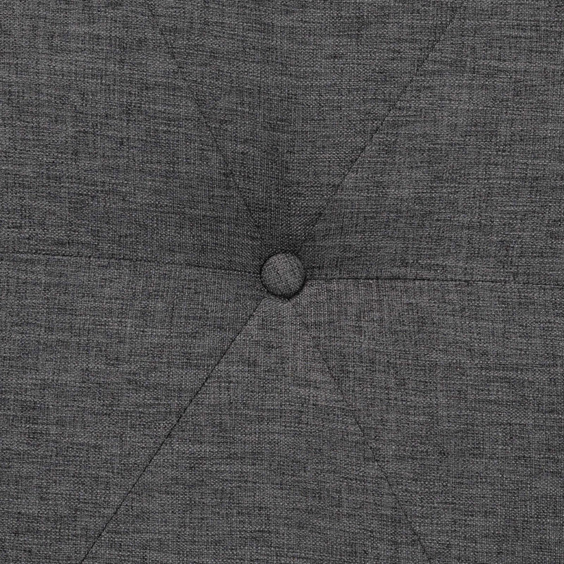 Upholstered Ottoman, Dark Gray 100% Polyester