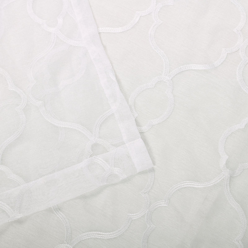 Paire de rideaux transparents avec œillets Junious, l 52" x L 84", Blanc