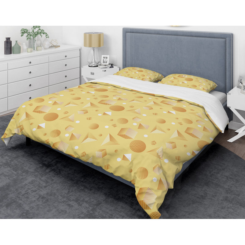 Ensemble de housse de couette Minimal al Shapes Mid-Century, Housse de couette très grand + 2 taies décoratives