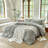 DONEUS Striped Duvet Cover Set 100% Washed Cotton Linen Like Soft Feelling Breathable Bedding-120141890-113054928