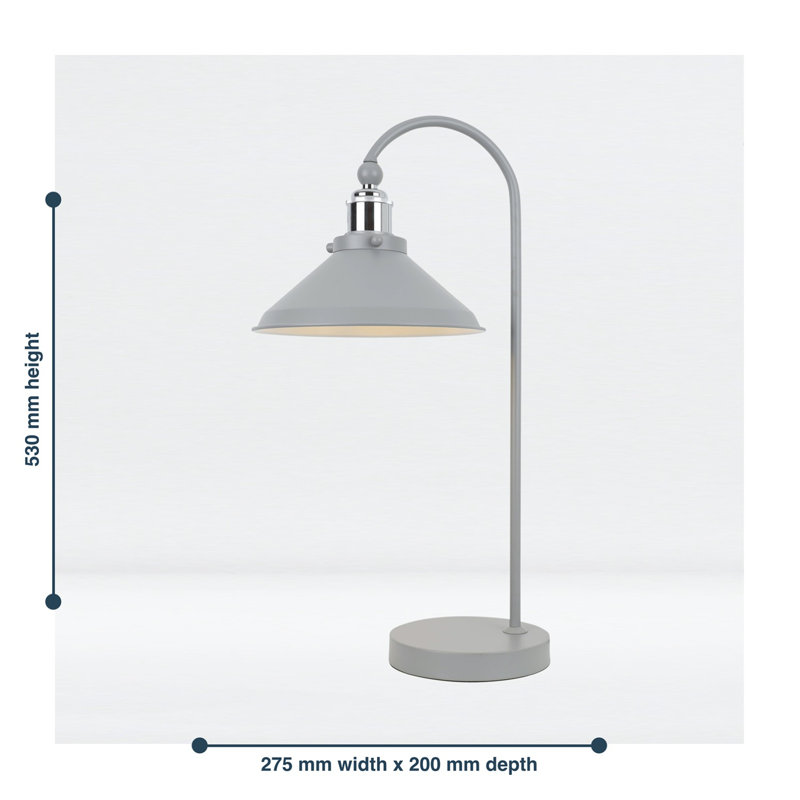 Gwenno Glass Table Lamp, Grey, Grey
