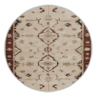 Machine Washable Overdyed Beige Area Rug