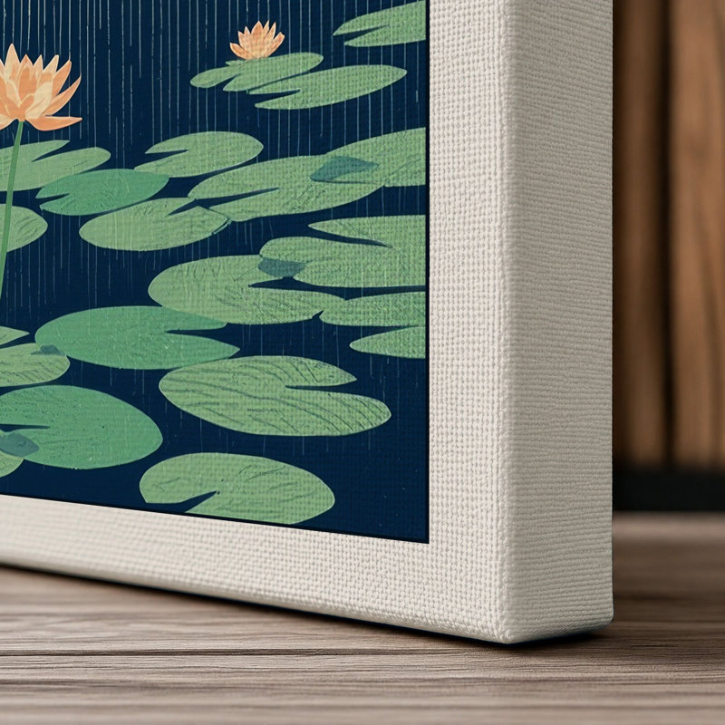 Water Lily at Rest Botanical - Wrapped Canvas, 18x12 - 45.7 x 30.5 cm, Cream Border