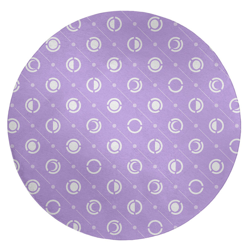 Tapis mauve/blanc lune phases, Rond 5 pi