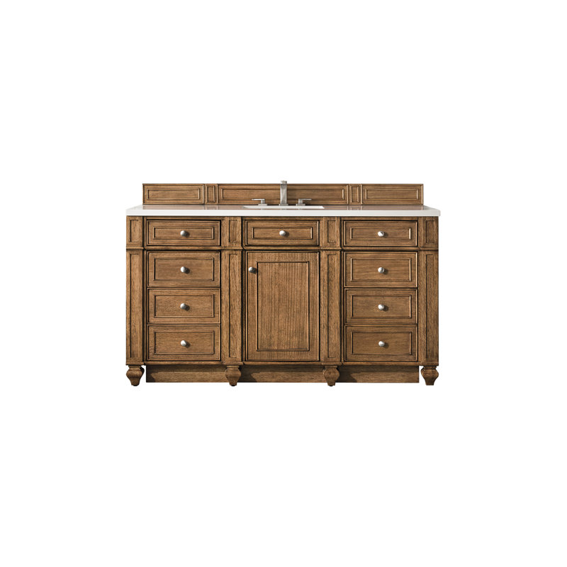 Bristol 60'' W Single Bathroom Vanity Base, Saddle Brown