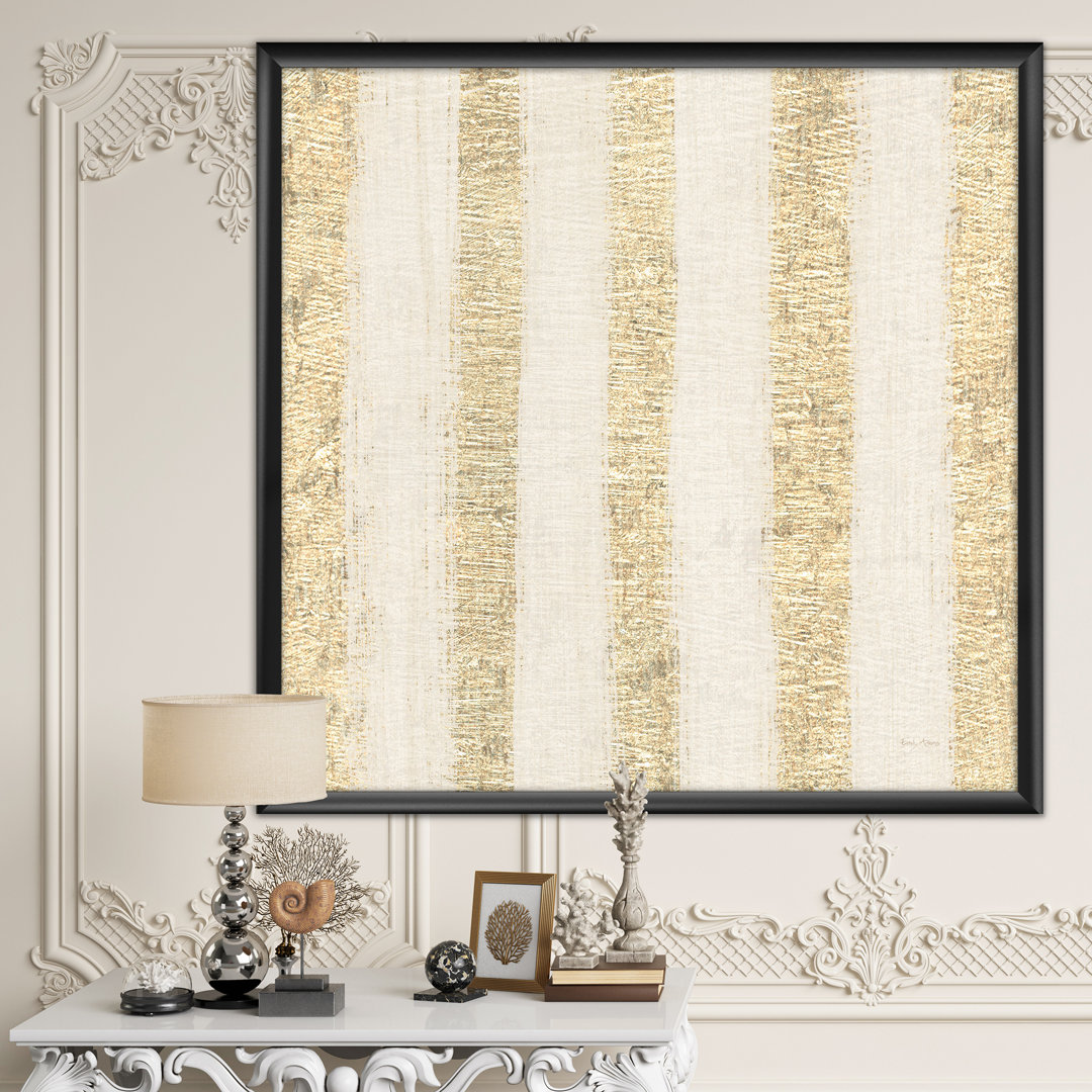 " Gold Glam Stipes Pattern " East Urban Home