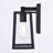  Sutton 9.5 in. H 1-Light Matte Black Contemporary Outdoor Wall Sconce made of Durable Steel, Clear Seeded Glass, LED Compatible, Use for Exterior Porch Patio Front Door or Garage-1005475636
