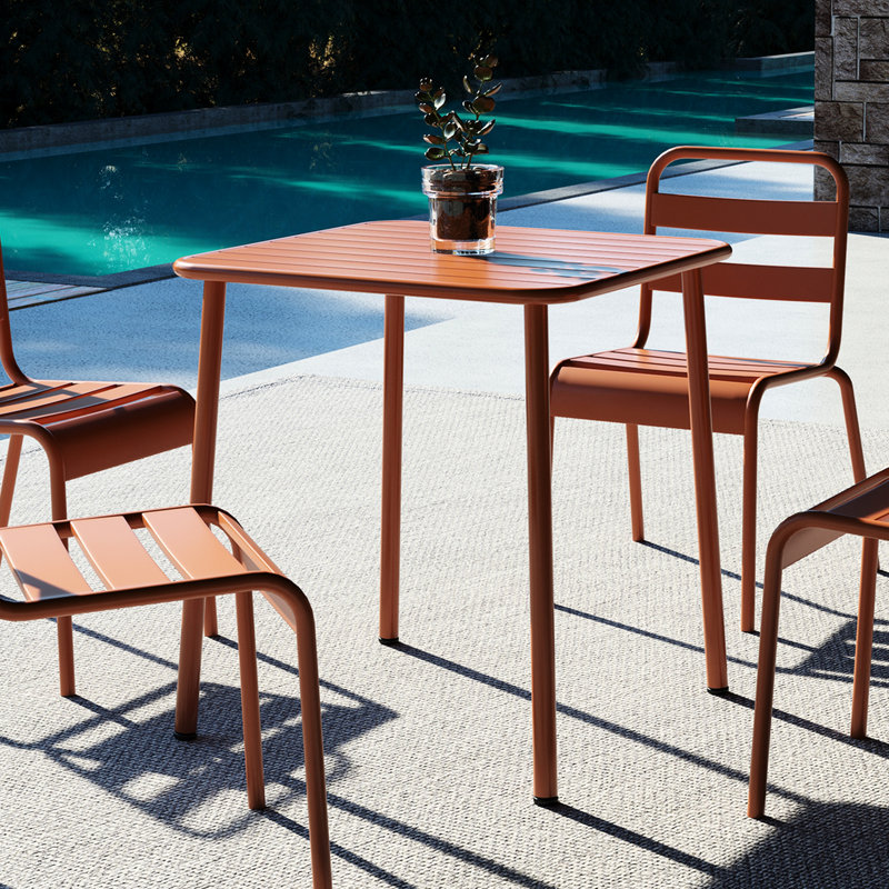 Table carrée pour l'extérieur Brick Red