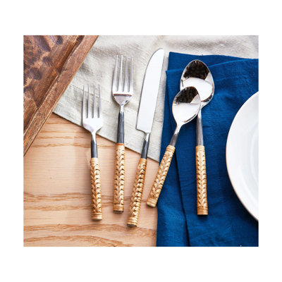 Bamboo Handle Flatware S/5