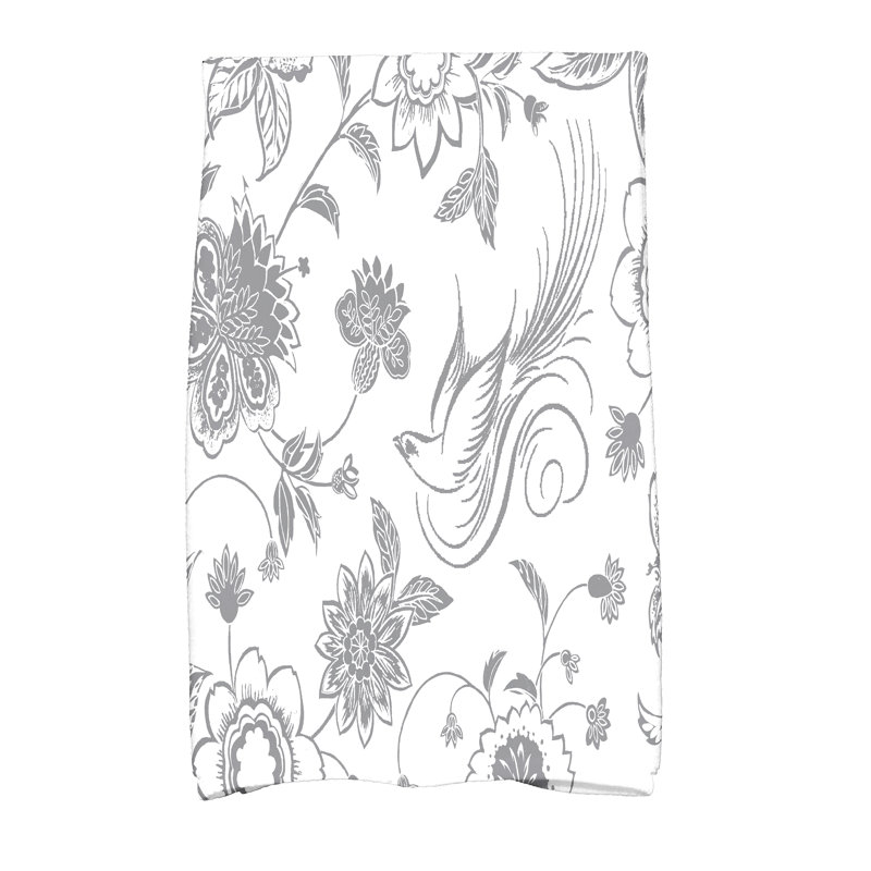Floral Tea Towel Kitchen Towel, Gray