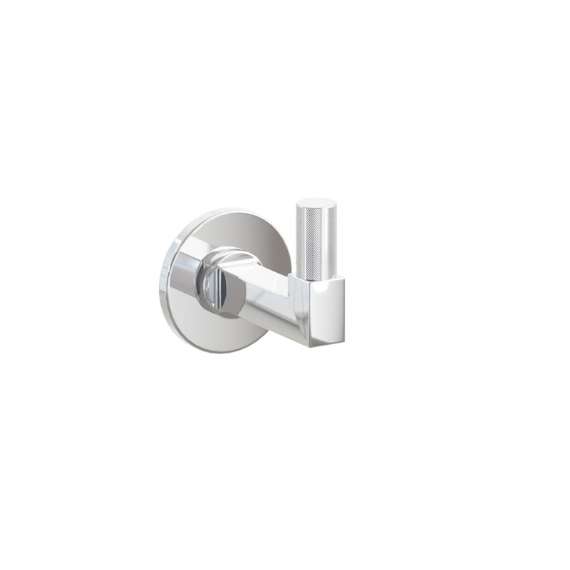 Emtek Select Single Hook w/ Small Disc Rosette, Square Stem & Knurled Tip, Polished Chrome