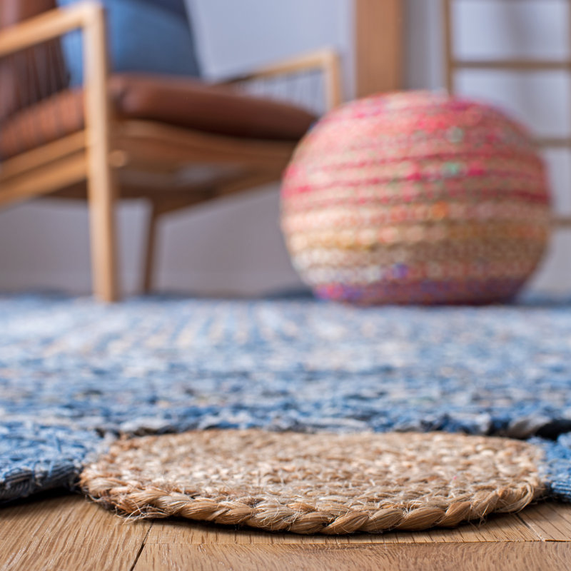 Cormier Hand Woven Jute, Cotton Abstract Rug, Rectangle 2' x 3'