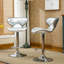 Silver Of 2 - Adjustable, - Base, Faux Leather Seat With Soft And Swivel Function Upholstery , Silver, Cushion, 34"-42.5" 17.75"w X 21.25"d, 2, 360 Degree Rotation-901011587