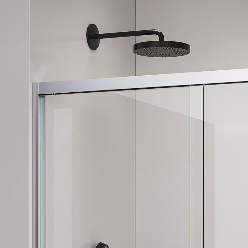 Frame Double Sliding Soft-Close Shower Doors, Bathroom Sliding Shower Door,(6Mm) Thick SGCC Tempered Glass Door For Bathroom Door