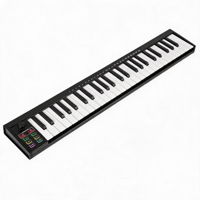 49 contrôleurs de clavier midi, contrôleur de clavier USB USB avec intégration DAW, 8 tampons de batterie et écran OLED, parfait pour la production musicale, noir