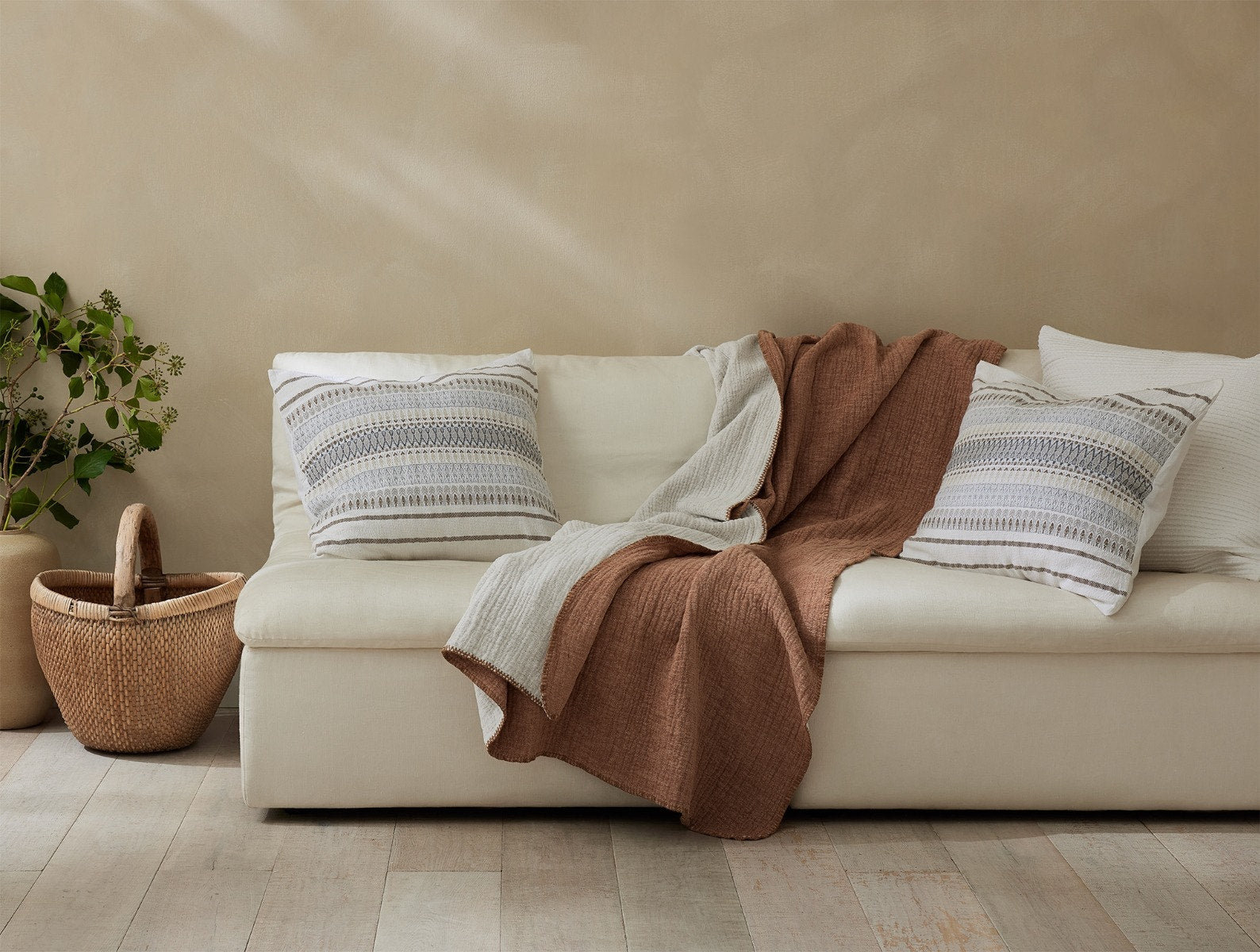 Cozy Cotton Organic Cotton Throw Blanket, Twin, Sienna
