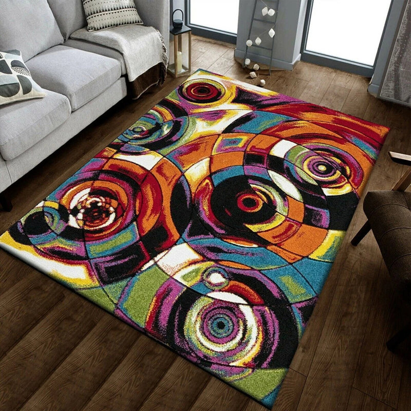 Moon Light Abstract Polypropylene Rug – Soft Pile, Machine Woven, Easy Clean Rug, Rectangle 80 x 150cm