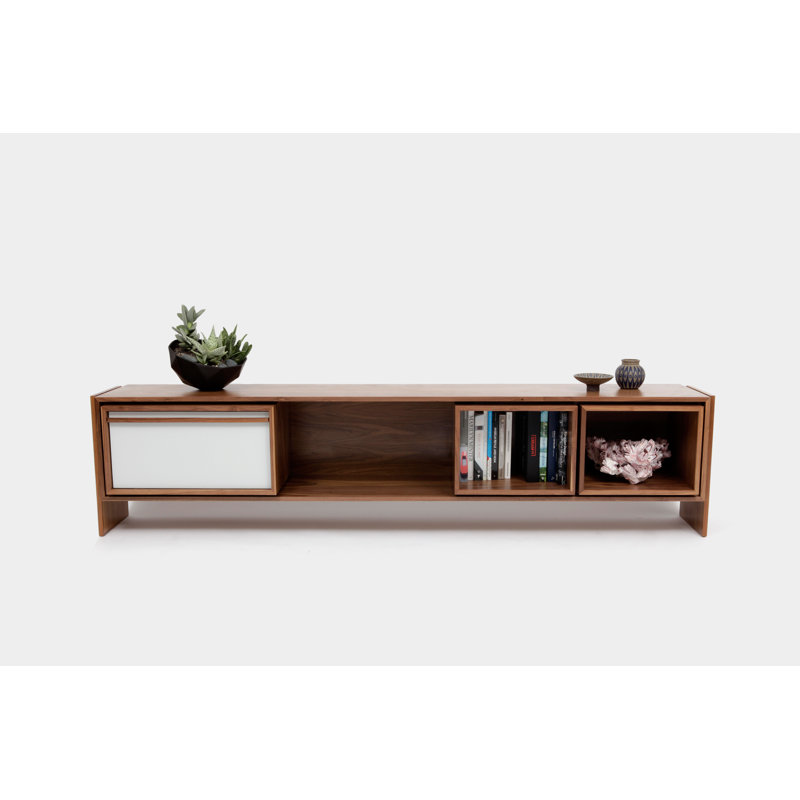 Low Units TV Stand, Walnut/Gray