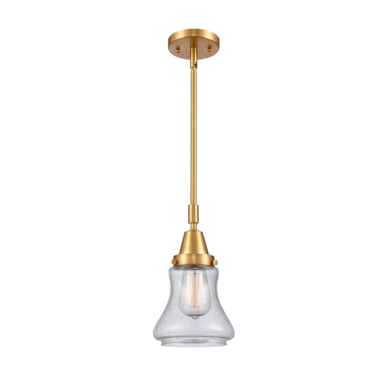 Luminaire suspendu en forme de cloche à 1 lumière Cahuilla, Or satiné, Ampoule non incluse