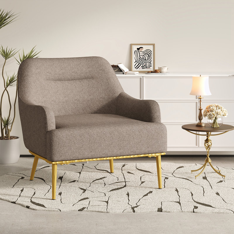 Chaise d'appoint moderne avec fauteuil rembourré, Brown