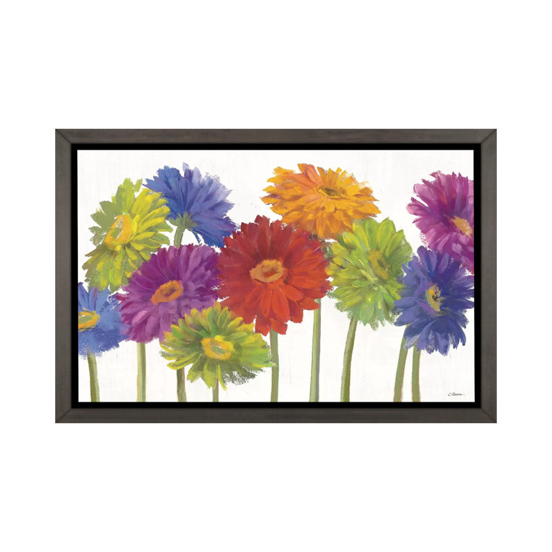 «Colorful Gerbera Daisies» par Carol Rowan - reproduction d'art, H 40 po x l 60 po x 1,5 po