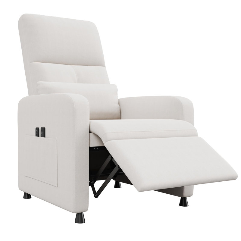 Power Recliner Chair, Adjustable Linen Electric Recliner with USB Port, Tall Back, Padded Seat & Side Pockets, Gray