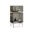 Acrylique gris + vitrines en acier inoxydable-121494720