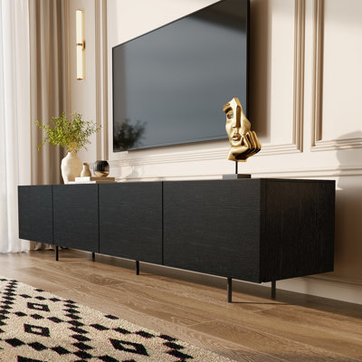 Modern 4-Door TV Stand Storage Credenza