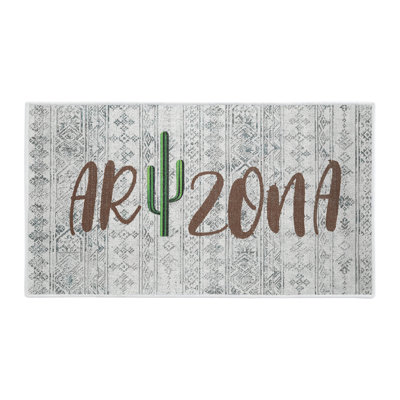 Tapis en coton gris / rouge