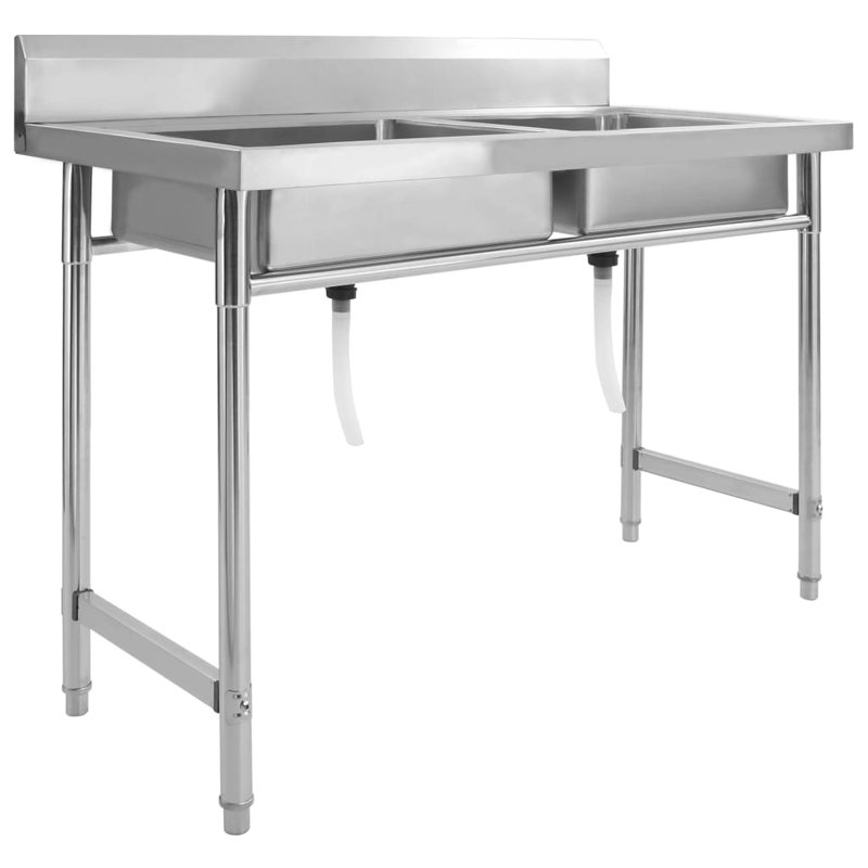 Belfry Kitchen Carolina 600mm W Double Bowl Steel Kitchen Sink