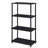 Black Bookshelf With 4 Open Back Metal Shelves - Stylish And Practical 44.5 Inches High Versatile For Various Items-124284620