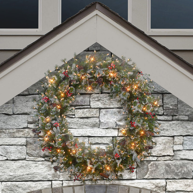 Faux Lighted Pine 48'' Wreath