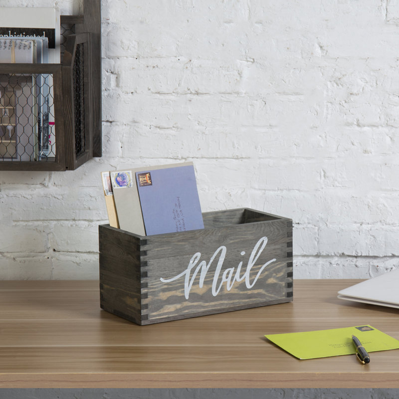 Kripinski Desktop Solid Wood Mail Organizer Box